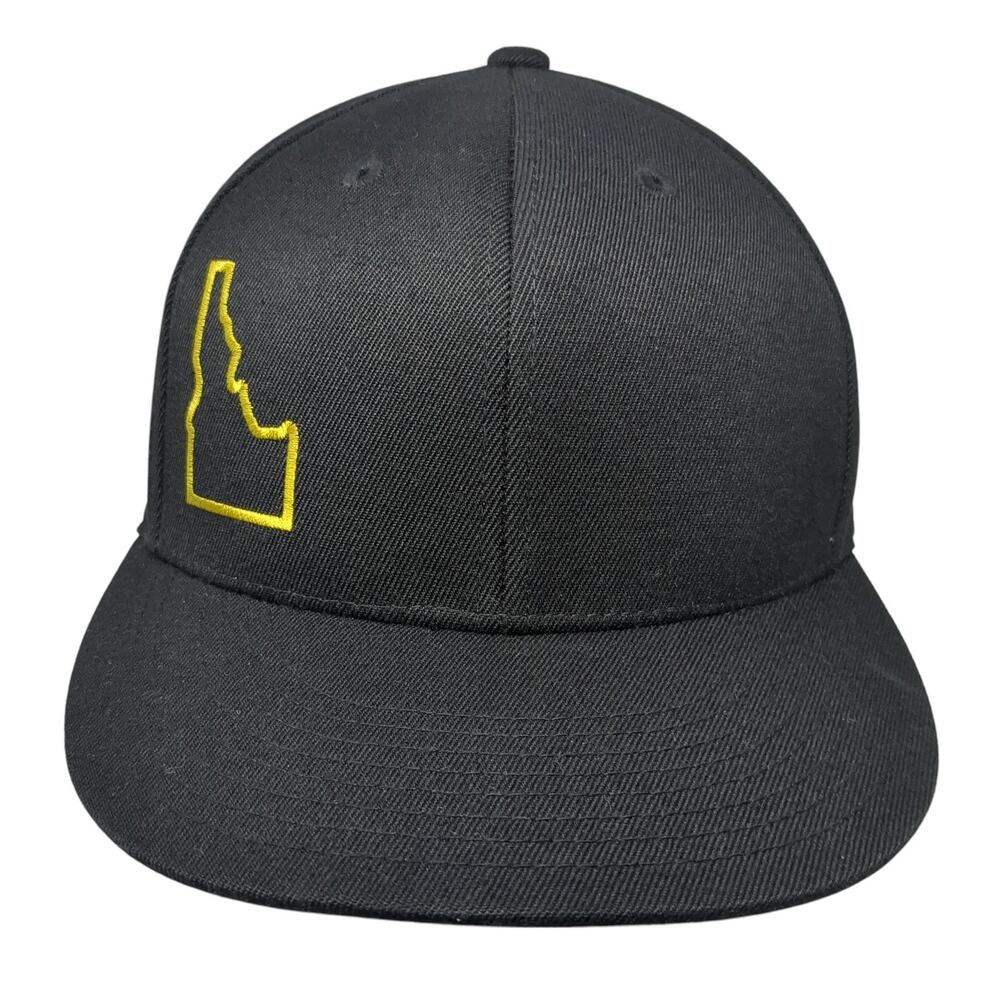 Idaho Fitted Baseball Cap Black 7 5/8 Embroidered Lightweight 6 Panel 210 Fitted